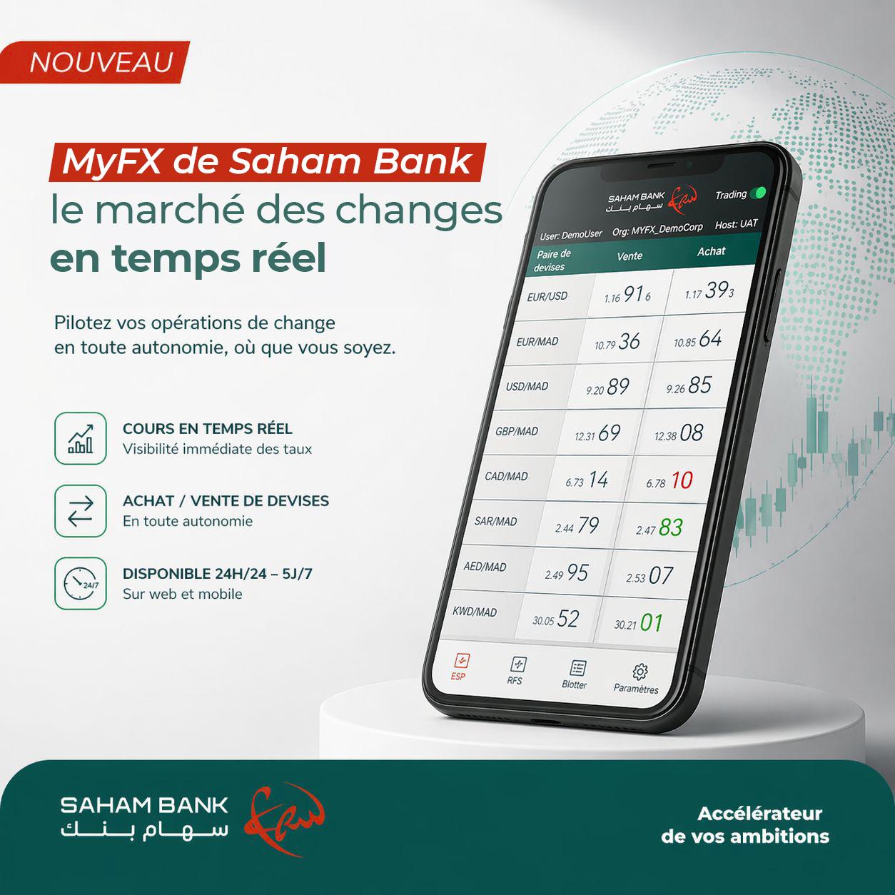 Saham Bank lance MyFX, sa plateforme de change digital désormais disponible sur mobile